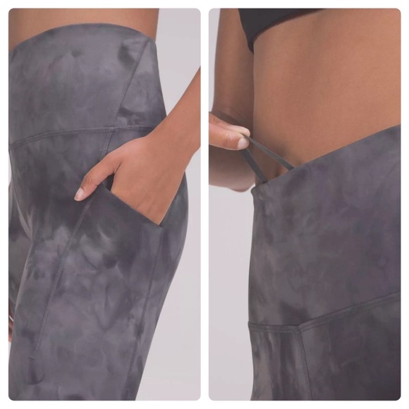 Lululemon Wunder Train High-Rise Crop  23" Tie Dye Graphite sz.4 - Picture 10 of 11